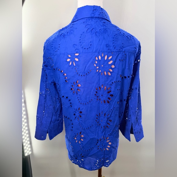NWOT Zara Embroidered Eyelet Blouse - Picture 10 of 11